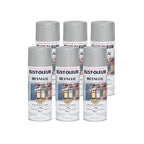 Rust-Oleum 7277830-6PK Stops Rust Metallic Spray Paint, 11 oz, Matte Nickel, 6 Pack