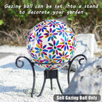 VCUTEKA Gazing Ball, Glass Mosaic Gazing Balls for Garden Decor, 10" Multi