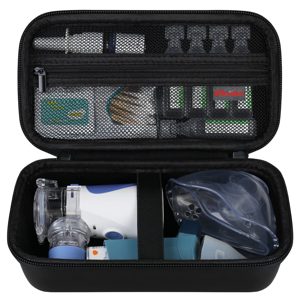 Elonbo Carrying Case for Portable Handheld Inhaler Nebulizer Machine, Black