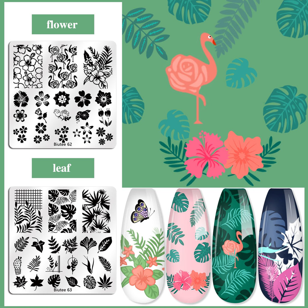 Biutee Nail Stamping Plates Set 15PCS Nail Stamping Kit with Nail Stamper