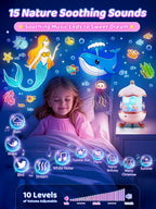 PIKOY Carousel Night Light for Kids,15 Sounds&15 Films Star Projector,Gifts