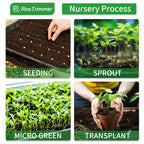 RooTrimmer Growing Trays, 1020 Plant Nursery Trays Heavy Duty Seed Starter Flat Seedling Tray for 72/128 Cell Plug Tray Transplant Growing Microgreens (21"×11", 10 Pack, 1.6" Deep, Without Holes)