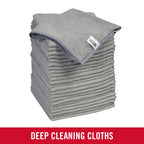 Rubbermaid All Purpose Microfiber Cleaning Cloth Towels, 50 Pack, 12"x12", Non-Scratch, Reusable/Washable for Cleaning/Wiping/Polishing for Home/Kitchen/Car