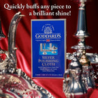 Goddard's Silver Polishing Cloth for Jewelry, Remove Tarnish on Plated or Sterling Silver, Gold, Antiques, and Leaves Tarnish Protection, 6 Cloths
