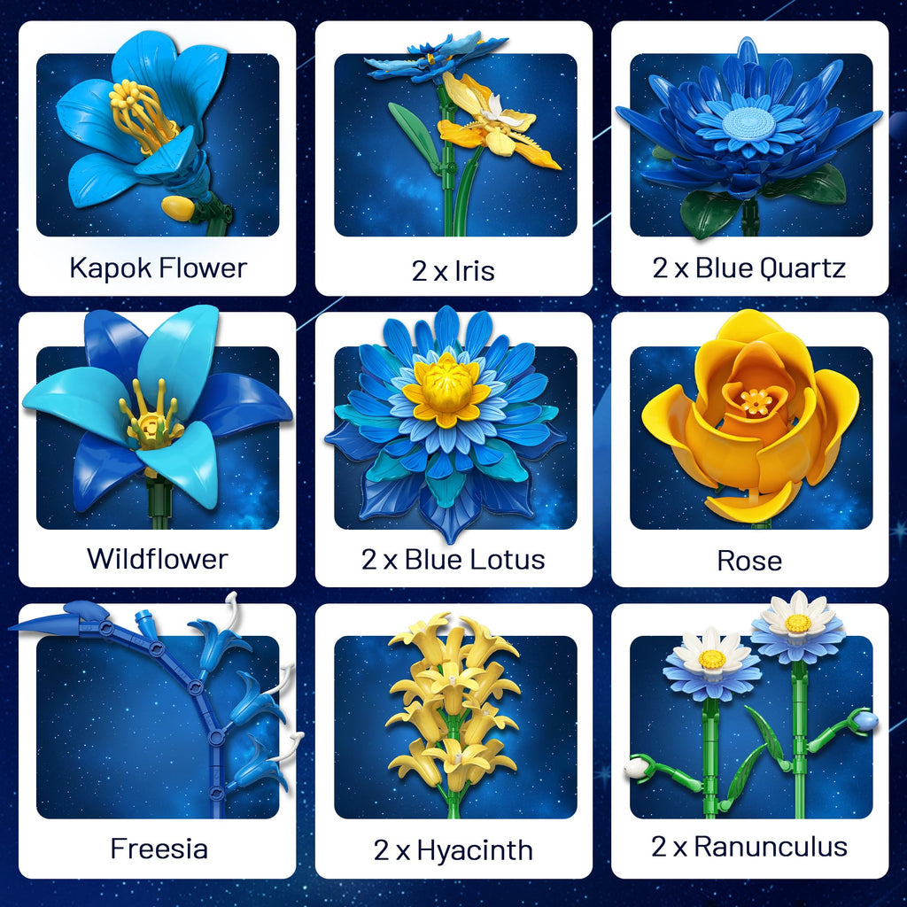 EWED Starry Flowers Building Set for Adults Compatible with Lego Botanicals