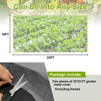 RIFNY Garden Netting for Raised Beds Garden Protection Plant, 2 Pcs 10x33Ft