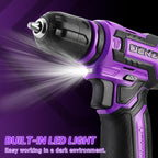 Cordless Drill：DEKOPRO 12V Power Drill Set 800RPM Electric Drills Small Drills with 3/8-inch Keyless Chuck and Portable Tool Set Gift Box (Purple)