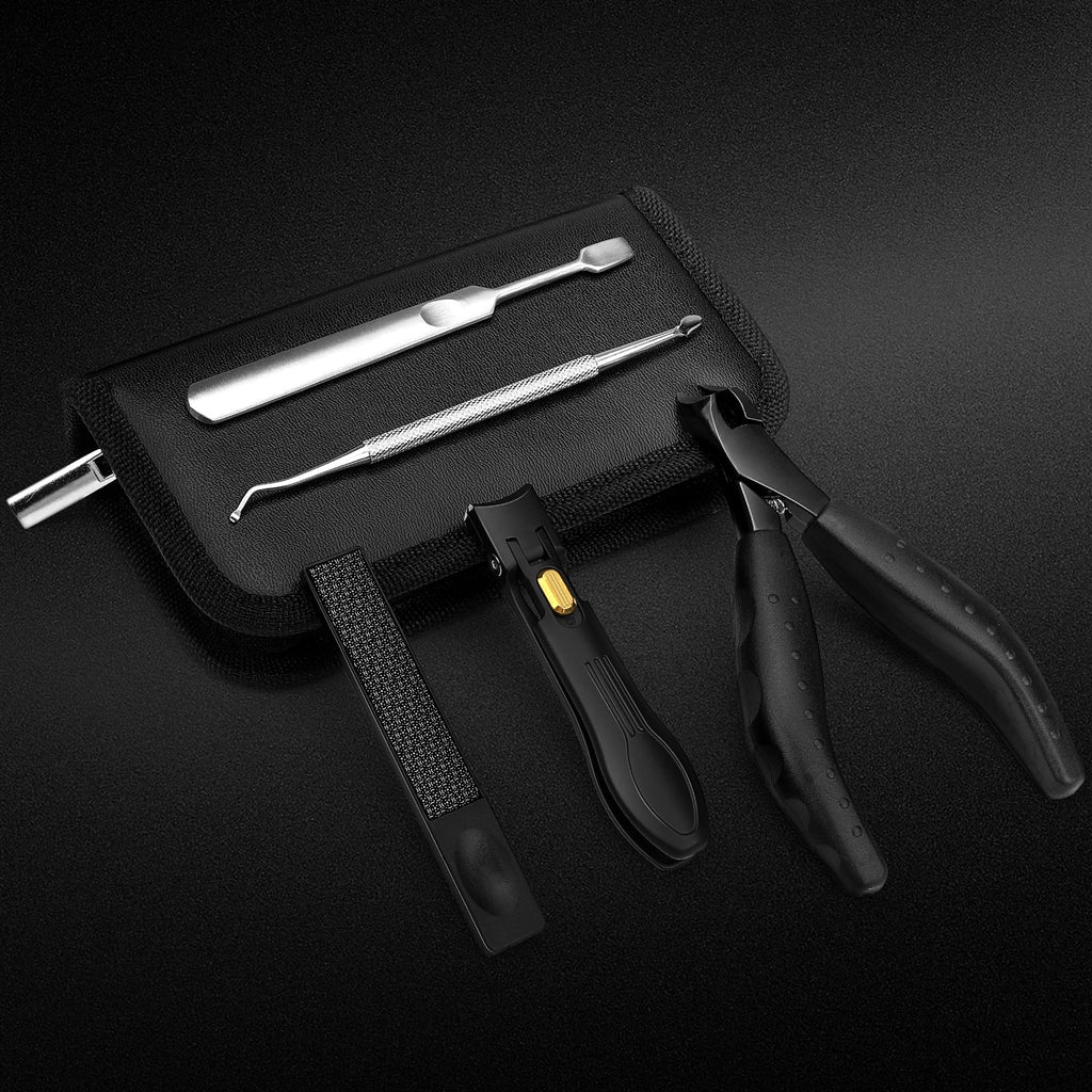Toenail Clippers for Thick & Ingrown Nails, Professional Nail Clipper Set with Pedicure Tool, Super Sharp Fingernail Cutter with Catcher, Podiatrist Toe Nail Clippers Kit for Seniors, Men & Women