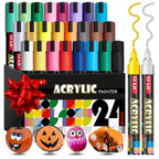 SFAIH Acrylic Creative Markers - 3mm Replaceable Nibs 24 Colors