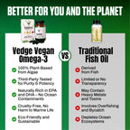 VEDGE Vegan Omega 3 Multivitamin for Women and Men – Plant-Based Algal EPA & DHA + Vitamin B12, Vitamin D, K2, Magnesium, Zinc & Selenium – 30-Day Supply – Non-GMO, Gluten Free, Made in USA