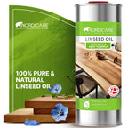 Nordicare [1L] Linseed Oil for Wood Protection I Linseed Oil Varnish Wood Oil for Indoor I Boiled Linseed Oil for Furnitur.