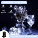 66FT 200 LED Fairy Lights Plug in, 8 Modes Twinkle Lights Cool White