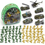 TOY Life Army Men Action Figures Toys Plastic, Toy Soldiers for Boys with Helicopter, Green Military Playset