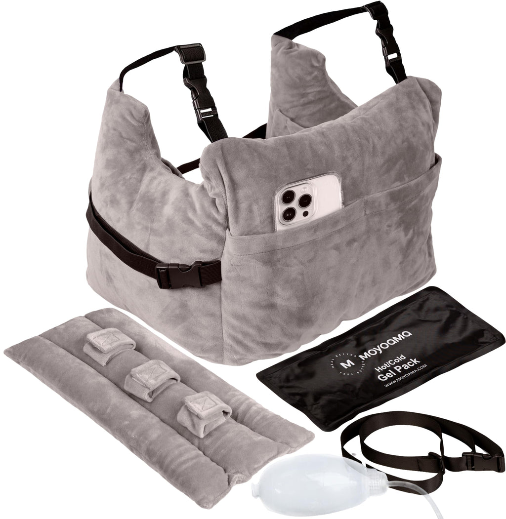MOYOAMA Post Mastectomy Pillow –4 Pcs Protective Kit incl 1 Gel Pack, Seatbelt Cushion, Shower Lan- Breast Surgery Must Haves,Breast Reduction Recovery Supplies, Breast Augmentation,Post Op Essentials