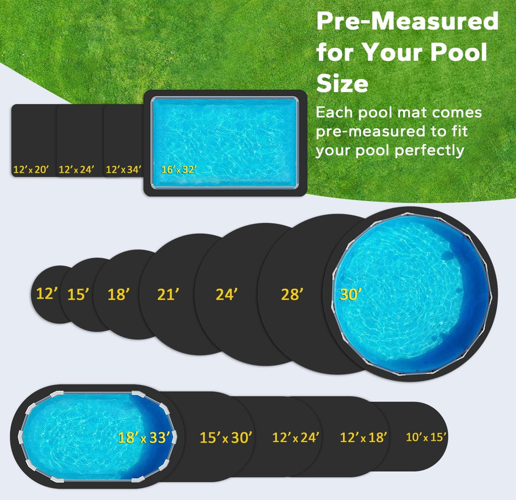 POOLHACKER 18 ft Pool Liner Pad, [2026 New Pool Pad 9.4 oz/yd² Heavy-Duty] Round Pool Liner Pad for Above Ground Swimming Pools, Prevents Punctures, Effortless to Install, Eco-Friendly Padding
