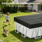 7x10 FT Rectangular Pool Cover, Solar Pool Cover for Above Ground Pool, Swimming Pool Cover Including Buckle, Drawstring and Ground Nails for Rectangular or Oval Pools