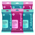 goodwipes Flushable Wipes Travel Size - Extra Large Adult Wet Wipe - On-the-Go Portable Wipes - Sewer & Septic Safe - Hygiene Essentials - Shea Coco & Rosewater, 108 Count (6 Packs)