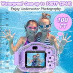 Agoigo Kids Waterproof Underwater Camera Toys for Girls Age 3-12, Purple