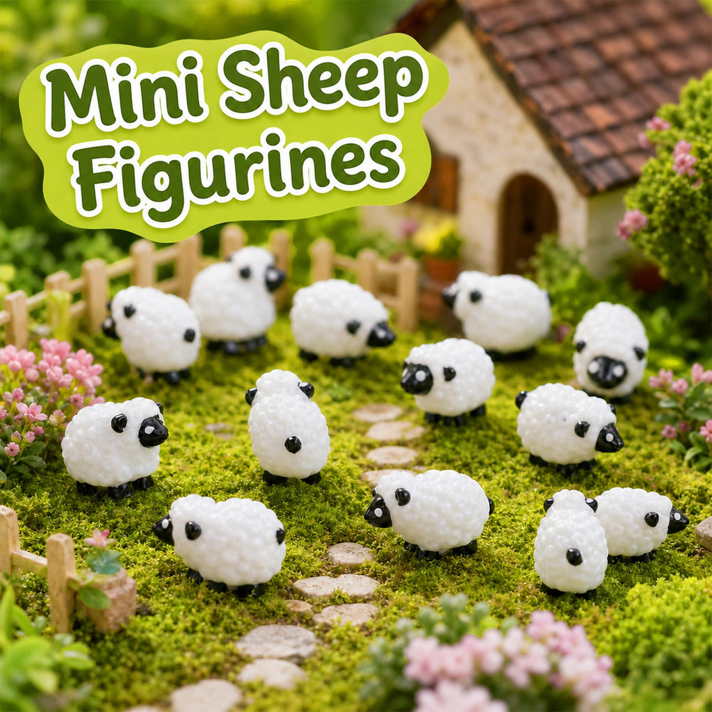 Bbiamsleep 105 Pcs Mini Sheep Figurines Miniature Plastic Sheep Figurines