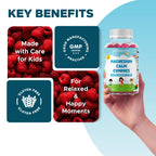 Vitamatic Kids Magnesium Calm Gummies - 60 Vegan Count - Great Tasting - Promote Healthy, Muscle, Bone, & Energy Support (Pack of 2)