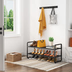 Expandable Metal Shoe Rack for Closet, Entryway & Garage, 2-Tier, Black