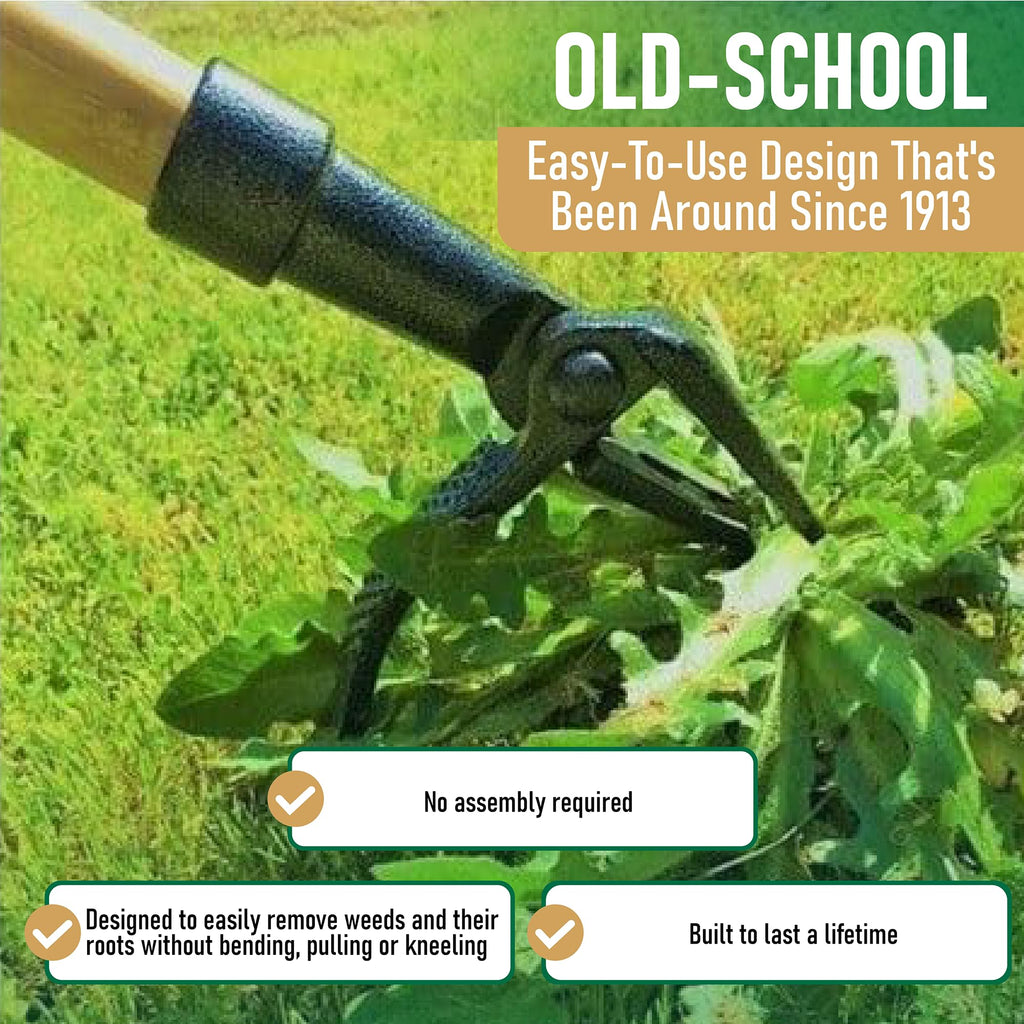 Grampa's Weeder Original Stand Up Weed Puller Tool with Bamboo Long Handle