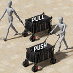 EVER ADVANCED Folding Push Wagon with Brakes, Portable Shopping Cart