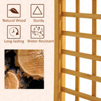 Outsunny 90in Wood Garden Arbor Arch with Trellis Wall Decor for Party
