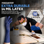 SAS Safety 6604-20 Thickster Powder Free Exam Grade Disposable Latex 14 Mil Gloves, Extra Large, 50 Gloves by Weight