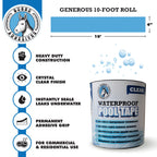 Burro Adhesives Waterproof Clear Pool Tape 4" x 10' - Heavy Duty PVC Vinyl Pool Repair for Underwater & Dry Applications, Commercial & Residential Pools, Instantly Seals Leaks