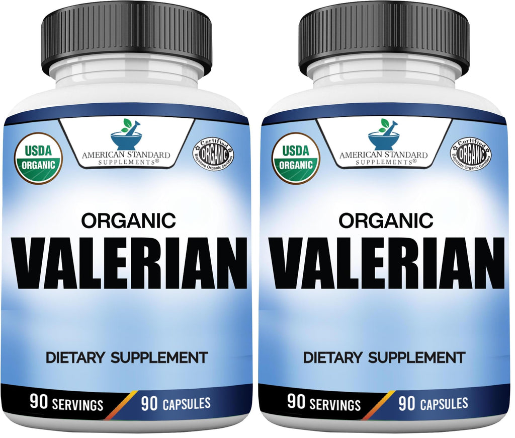 American Standard Supplements Organic Valerian – Vegan, Gluten Free, Non-GMO, 90 Capsules, 90 Servings (Pack of 2)