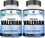 American Standard Supplements Organic Valerian – Vegan, Gluten Free, Non-GMO, 90 Capsules, 90 Servings (Pack of 2)