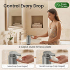 GentleJet WaveJet Automatic Foaming Soap Dispenser Touchless Sensor, USB-C Rechargeable, 304 Stainless Steel, IPX5 Waterproof for Bathroom Kitchen Sink, 12 oz / 350 ml