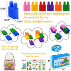FUBAODA Kids 600pcs Set Building Blocks Construction Toy - Learning Playset STEM Educational Kit Child Branin Development Preschool Kindergarten Toy