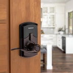 Kwikset SmartCode 917 Keypad Keyless Entry Traditional Residential Electronic Lever Deadbolt Alternative with Tustin Door Lever and SmartKey Security, Venetian Bronze