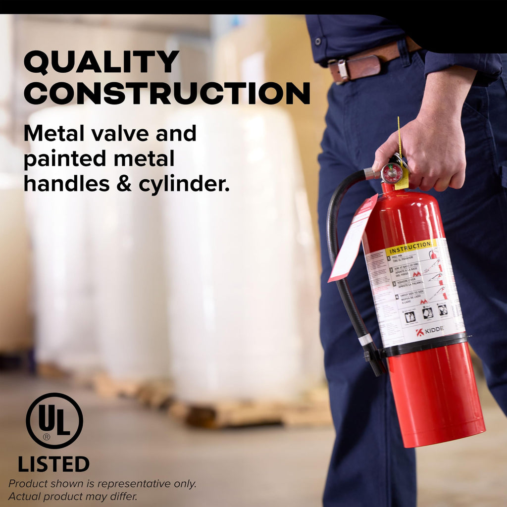 Kidde Commercial-Grade Fire Extinguisher for Office, Parking Garages, Rechargeable, 3A40BC