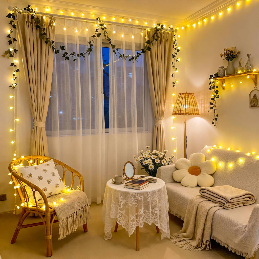 JMEXSUSS 100 LED Globe String Lights Indoor Bedroom, 33ft Fairy Lights