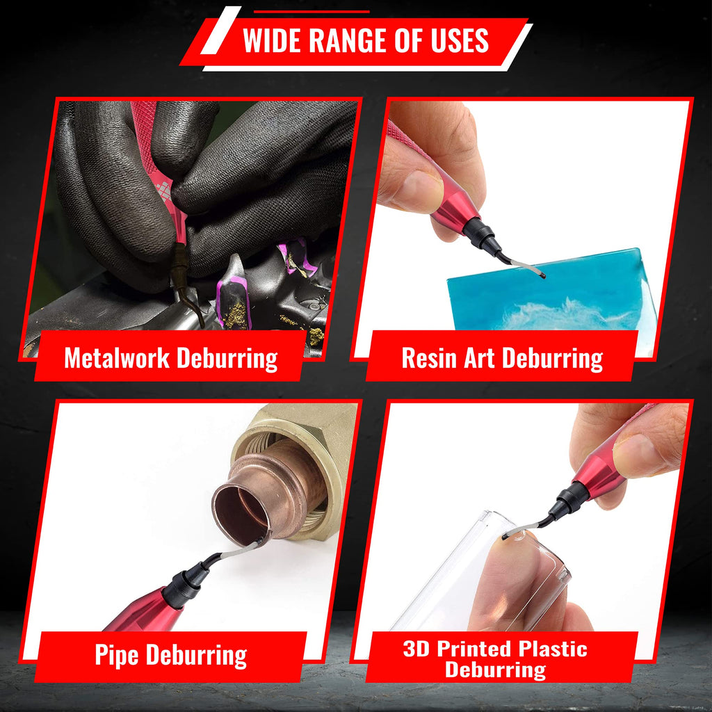AFA Tooling - Deburring Tool with 41 High Speed Steel Blades - Works on Metal, Resin, PVC Pipes, Copper, Plastic and 3D Printed Edges - Plumbing & 3D Printing Burr Removal Reamer Tool