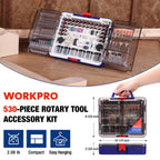 WORKPRO 530-Piece Rotary Tool Accessory Kit, Rotary Tool Bits for Easy Cutting, Grinding, Sanding, Polishing, Cleaning, Drilling, Carving and Engraving