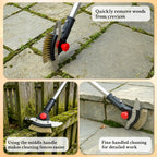 Crack Weeder Tool for Driveway & Patio, Crevice Weeding Tool with Long Handle, Stainless Steel Weed Remover for Sidewalk, Garden, Lawn