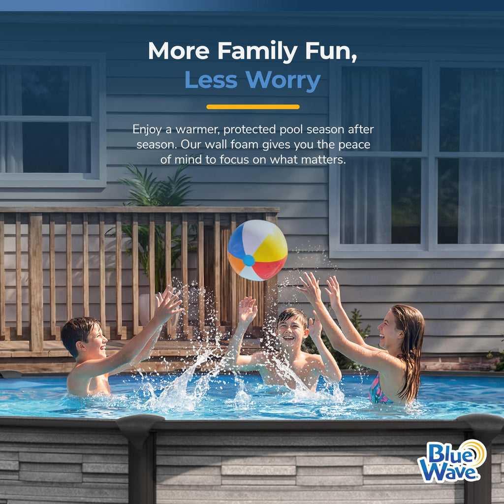 Blue Wave Closed Cell Pool Wall Foam for Above Ground Pools – 48-in x 75-ft x 1/8-in High-Density Padding, Insulating Liner Barrier – Reduces Heat Loss and Prevents Wear and Tear – White