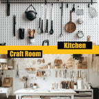Spampur Peg Board, 4 Pack Metal Pegboard Panels with 50 Hooks