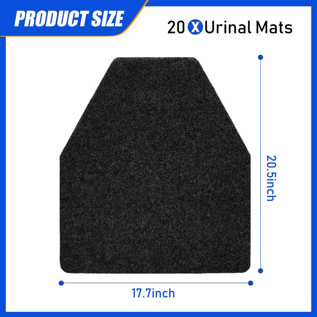 Nuanchu 20 Pack Urinal Mats for Men Bathroom, Large, Black