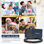 MEALGUET Black Chain Bracelets for Dad : To my Dad Stainless Steel Franco Chains Love you Forever Engraved Link Men's Bracelet to Daddy from Daughter Son, Sentimental Father's Day Birthday Gifts, M