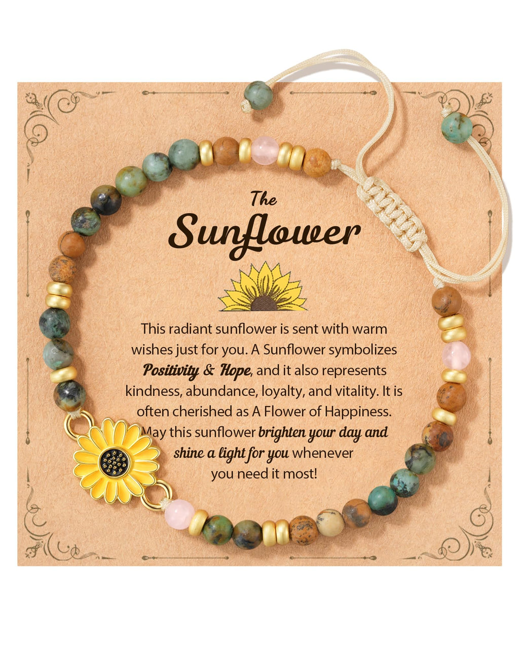 Tarsus Sunflower Gifts for Women, Sunflower Bracelets Jewelry Teen Gifts