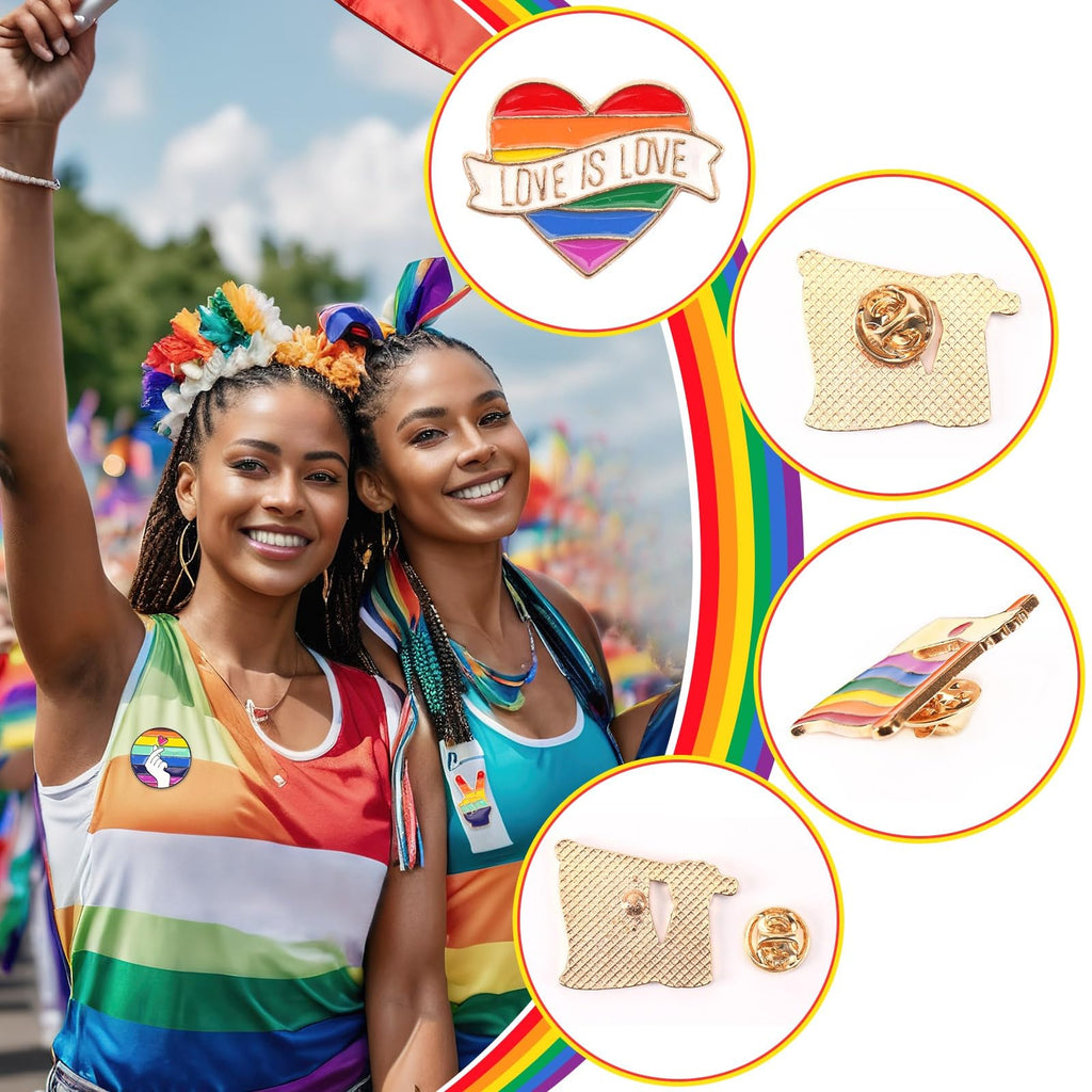 DTOFOOT 72Pcs Gay Pride Enamel Pins Bulk Rainbow LGBT Lapel Brooch Badges