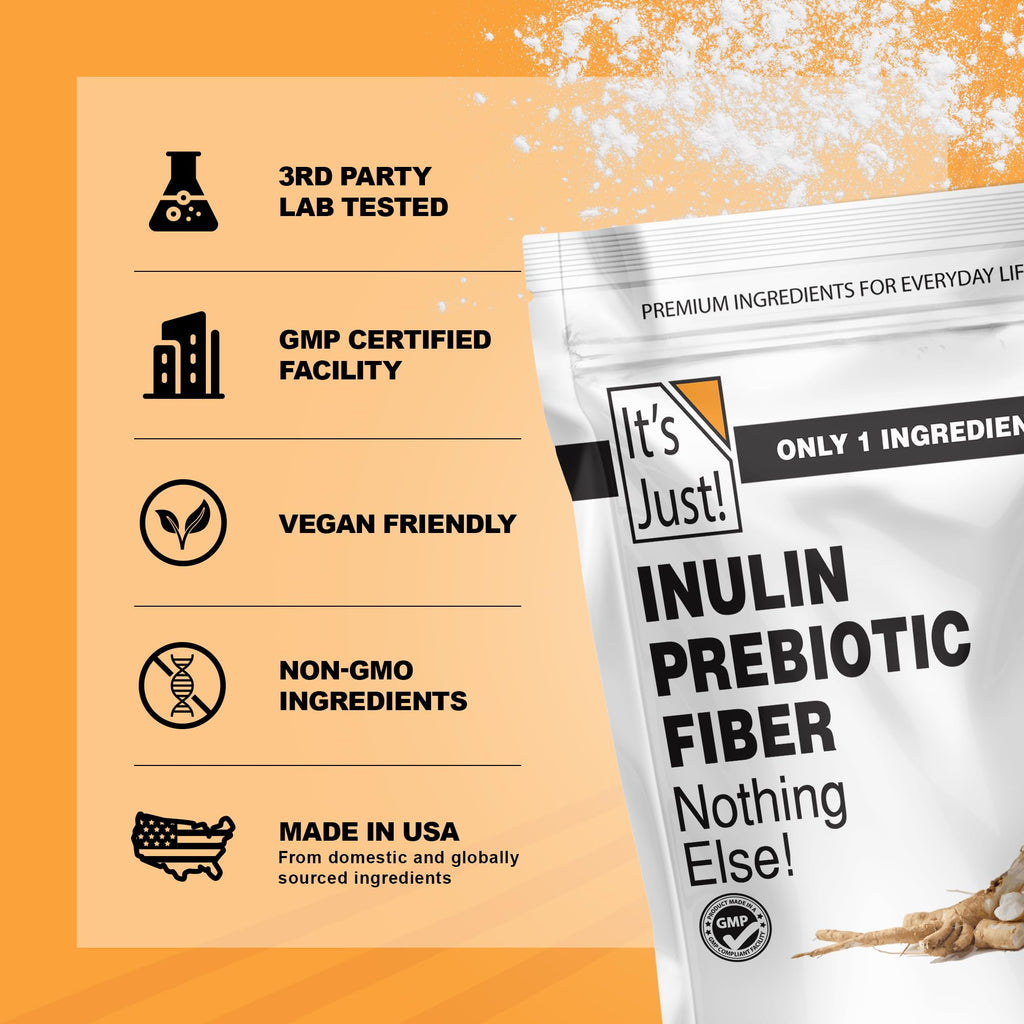 It's Just! - Inulin Prebiotic Fiber Sweetener, Product of Belgium, Chicory Root Powder (4 Pound (Pack of 1))