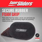 Super Sliders 5-3/4" x 9-1/2" XL Oval Reusable Felt Furniture Sliders for Hard Surfaces, Anti-Slip Protective Furniture Moving Pads for Beds, Sofas, Dressers, Set of 8, Brown