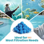 Vidapool 4.6 lbs Pool Filter Balls for Sand Filters, Reusable Blue Filter Media Balls for All Sand Filter Systems, Efficient & Lightweight Pool Sand Filter Balls, Replaces 150 lbs Pool Filter Sand