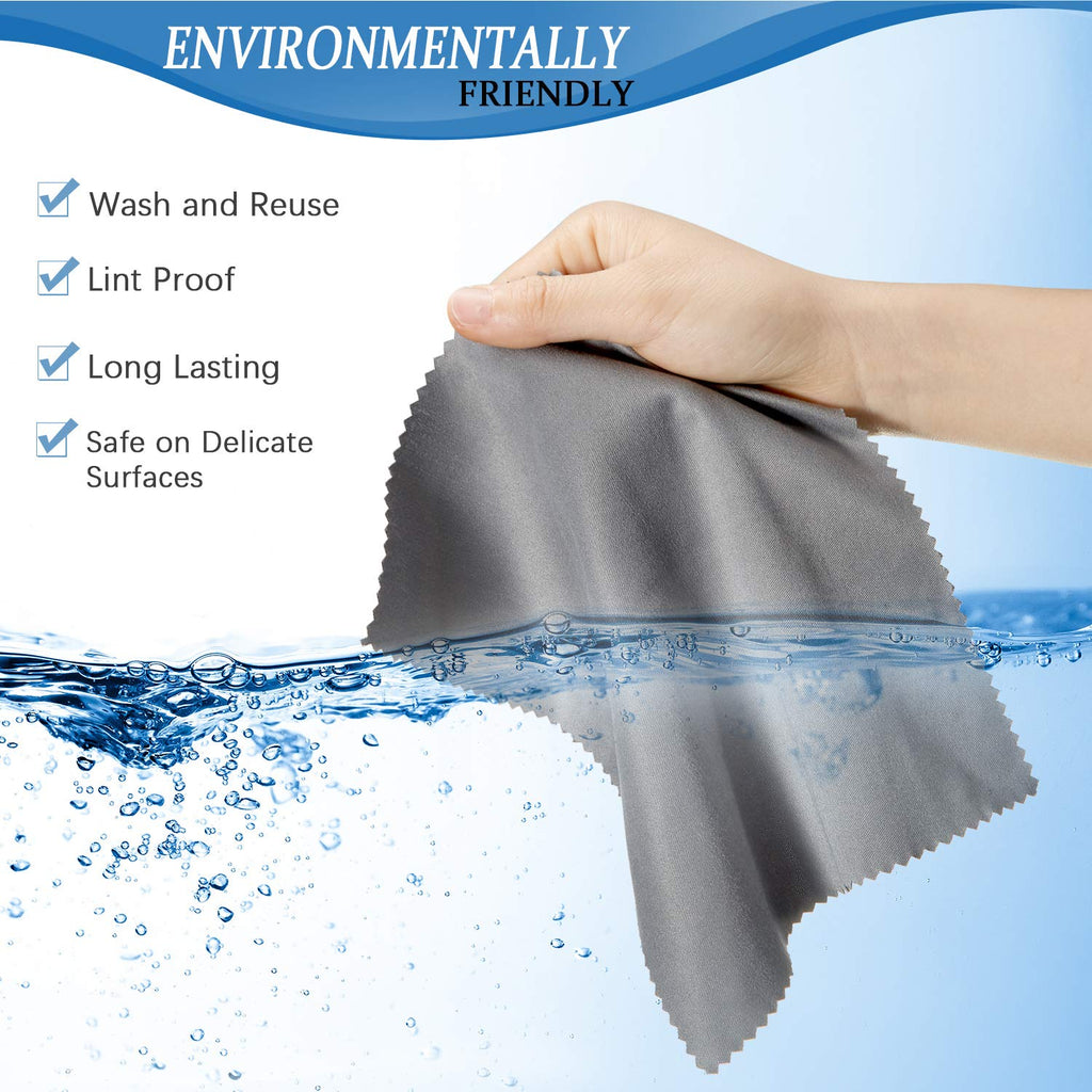 Frienda 100 Pieces Microfiber Cleaning Cloths 7 x 6 Inch Screen Microfiber Optical Cleaning Cloths for Smart Phones Laptops Tablets Lens TV Camera Lens Eyeglasses Glass